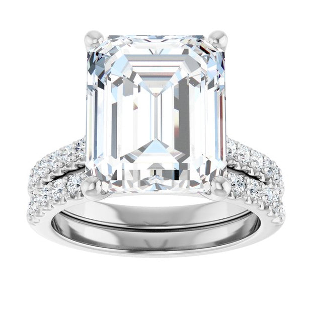 Anillo con Diamantes Laterales Redondo, Oval, Emerald o Cushion