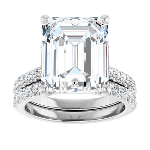 Anillo con Diamantes Laterales Redondo, Oval, Emerald o Cushion
