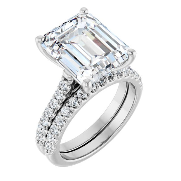 Anillo con Diamantes Laterales Redondo, Oval, Emerald o Cushion