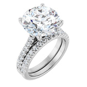 Anillo con Diamantes Laterales Redondo, Oval, Emerald o Cushion