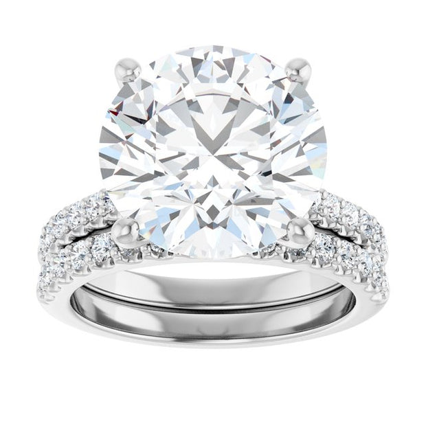 Anillo con Diamantes Laterales Redondo, Oval, Emerald o Cushion