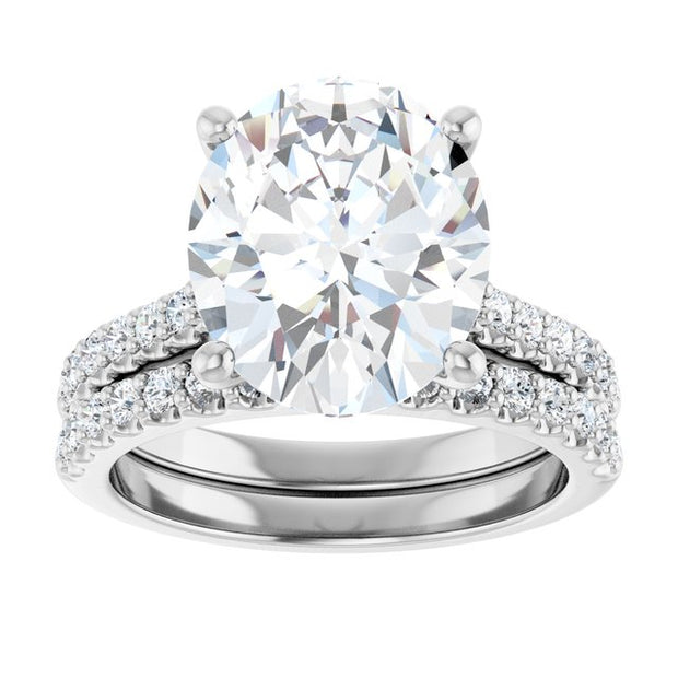 Anillo con Diamantes Laterales Redondo, Oval, Emerald o Cushion
