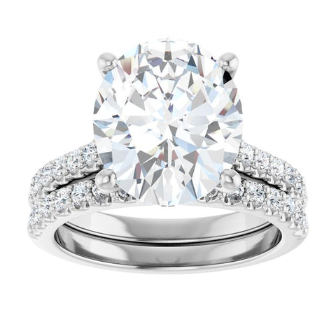 Anillo con Diamantes Laterales Redondo, Oval, Emerald o Cushion