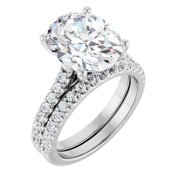 Anillo con Diamantes Laterales Redondo, Oval, Emerald o Cushion