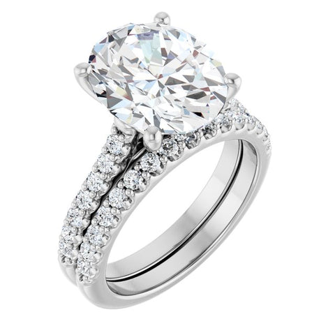 Anillo con Diamantes Laterales Redondo, Oval, Emerald o Cushion