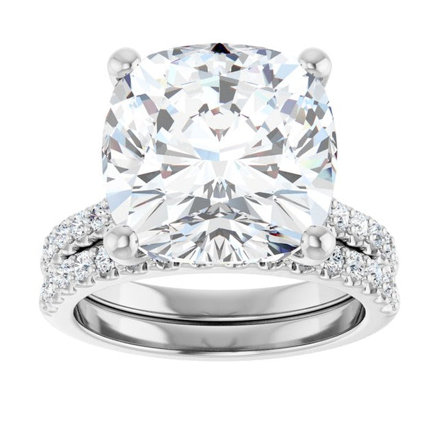 Anillo con Diamantes Laterales Redondo, Oval, Emerald o Cushion